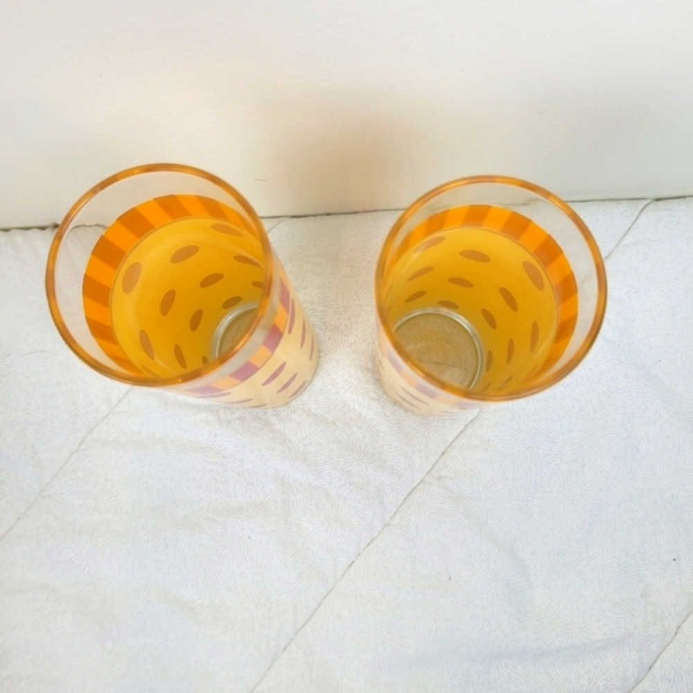 Southern Living At Home Polka Dot Glasses Tumblers Red Yellow Set Of Two whimsy - Picture 2 of 5